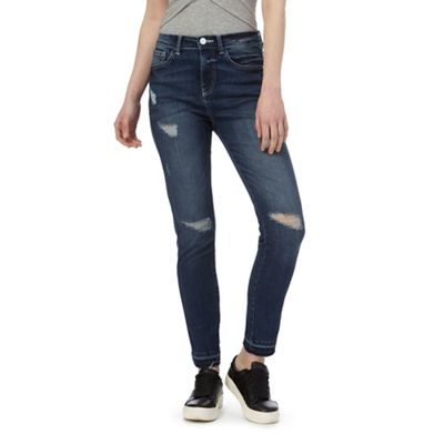 Dark blue 'Taylor' high-waisted slim fit jeans